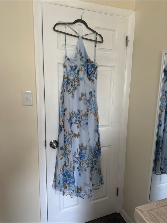 Lulus Dresses & Skirts - Lulu's Pale Blue Floral Maxi Dress with Blue and Olive Accents